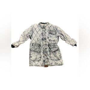 Vintage Weathered Blues Quilted Acid Wash Jacket